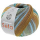 Lana Grossa MEILENWEIT 100g Seta Hokkaido | 3583-azul turquesa/ocre/verde oscuro/azul celeste/gris verde/marrón/color crudo