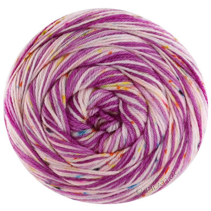 Lana Grossa MEILENWEIT 100g SPOTS | 7042-purpura/orquidea/color crudo/turquesa/octanaje/amarillo