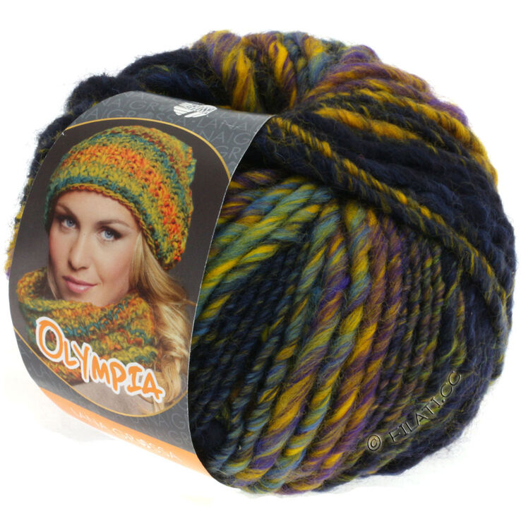 Lana Grossa OLYMPIA Classic | 002-marino/azul noche/amarillo/negro