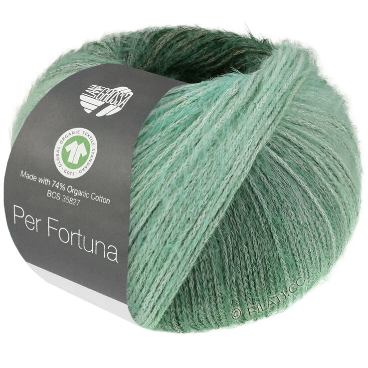 Lana Grossa PER FORTUNA DÉGRADÉ (GOTS) | 102-gris verde/verde negro/jade/naturaleza