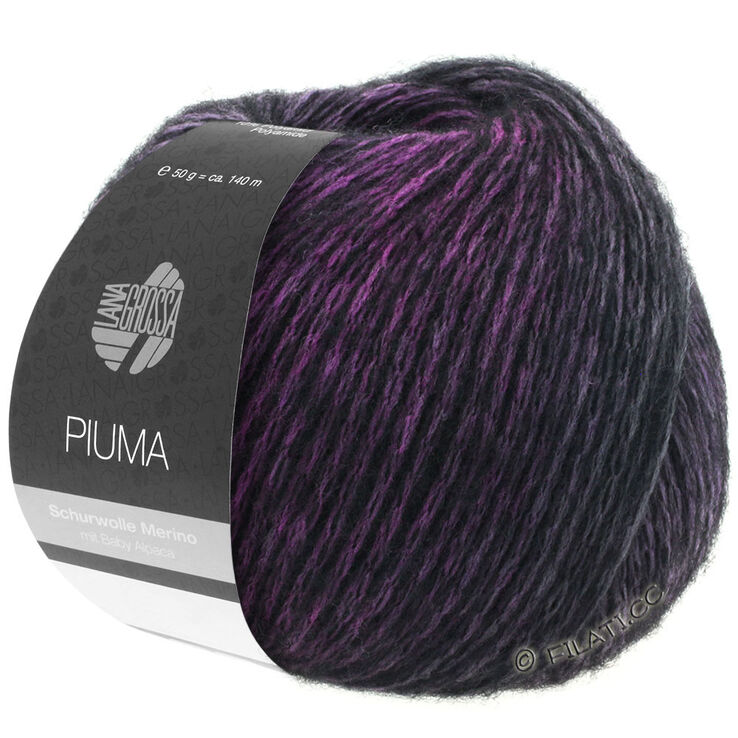 Lana Grossa PIUMA | 01-purpura/rosa pastel/negro