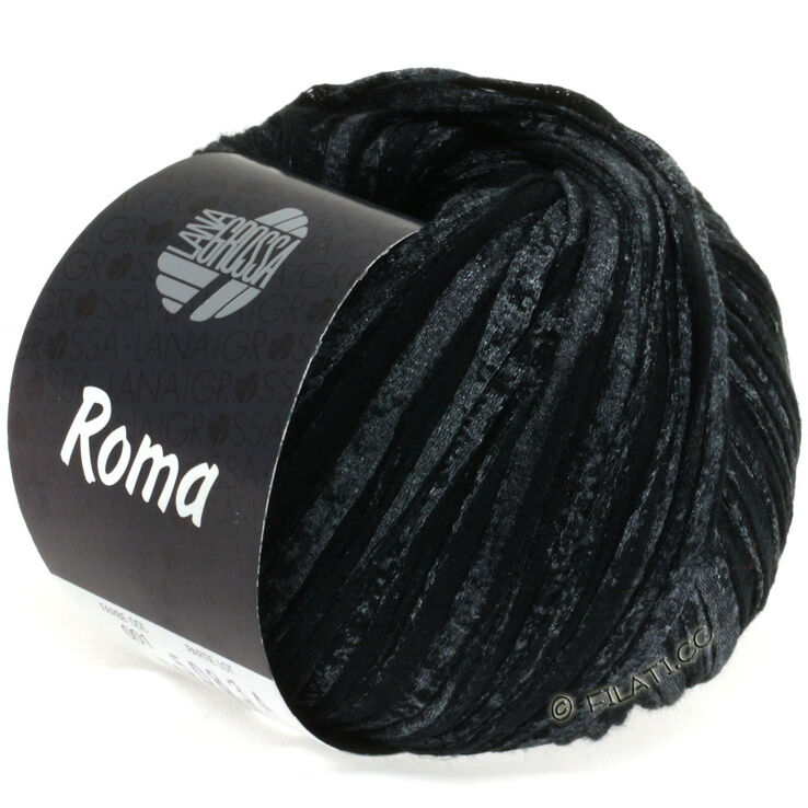 Lana Grossa ROMA | 001-negro/plata