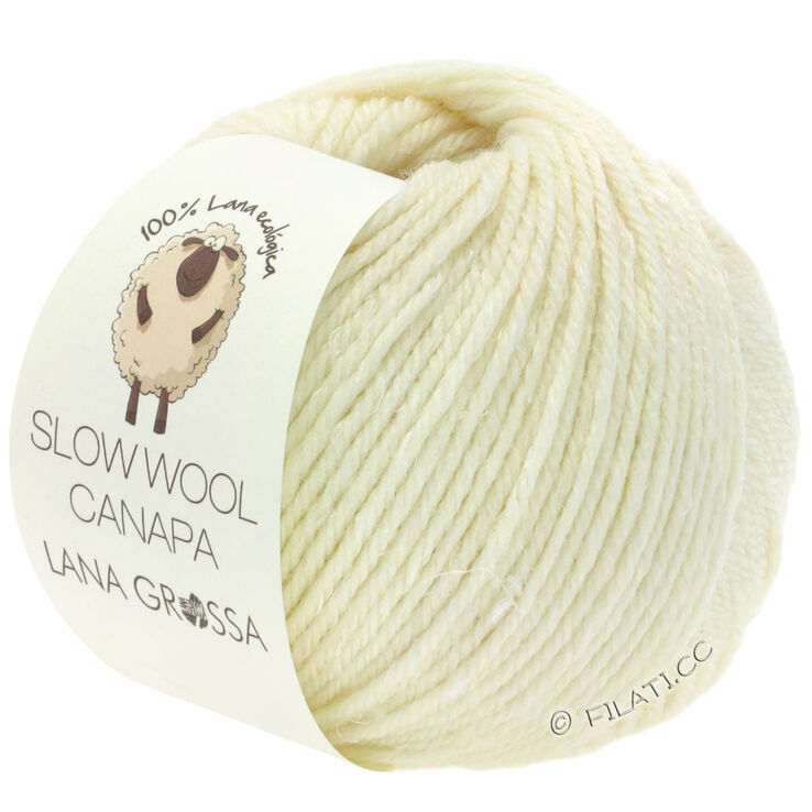 Lana Grossa SLOW WOOL CANAPA | 01-color crudo