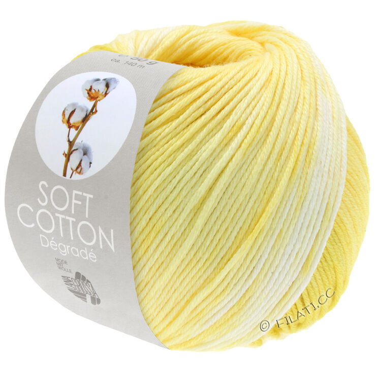 Lana Grossa SOFT COTTON Dégradé | 101-color crudo/vainilla/amarillo