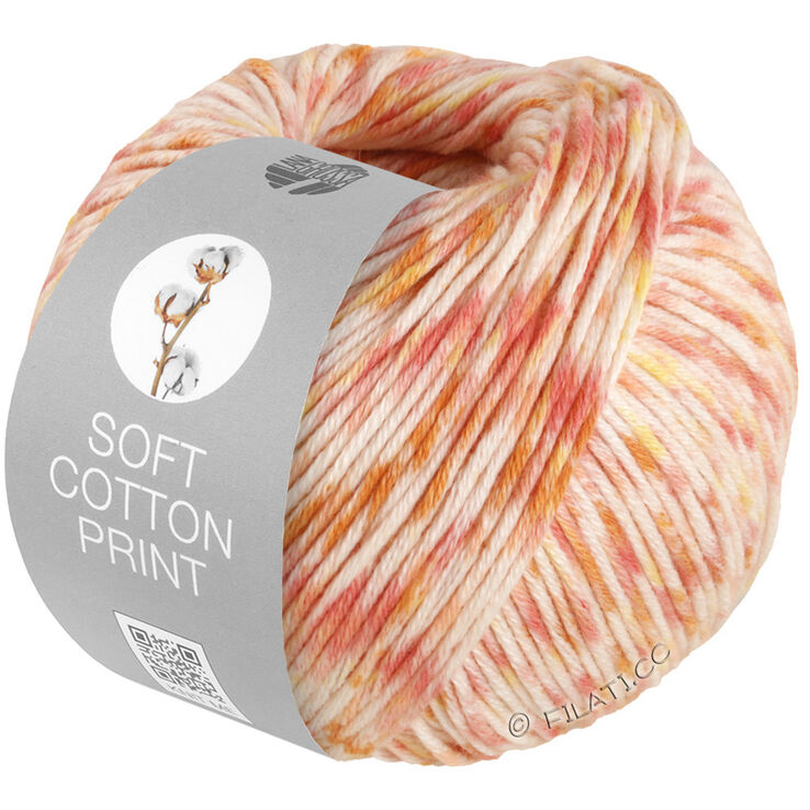 Lana Grossa SOFT COTTON PRINT | 121-color crudo/amarillo delicado/salmón