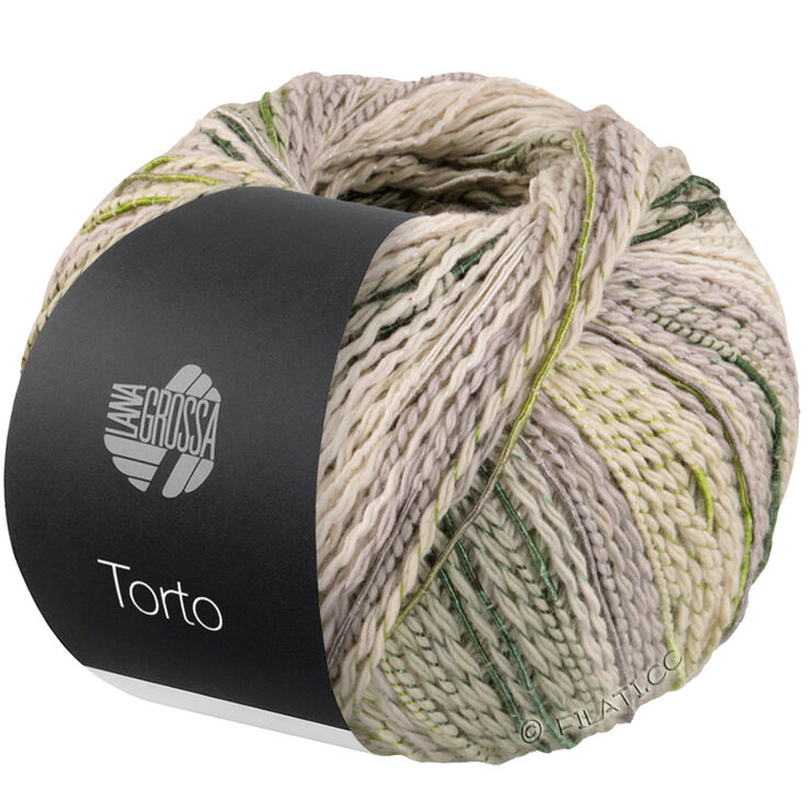 Lana Grossa TORTO | 01-crema/gris claro/verde claro/verde oscuro