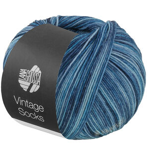 Lana Grossa VINTAGE SOCKS Multi | 1055-verde turquesa/octanaje/gris azul/octanaje oscuro