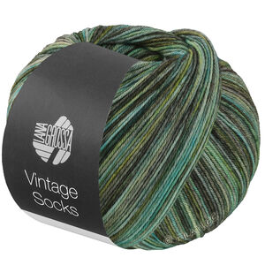 Lana Grossa VINTAGE SOCKS Multi | 1057-verde claro/verde musgo/gris verde/jade/verde negro/verde loden