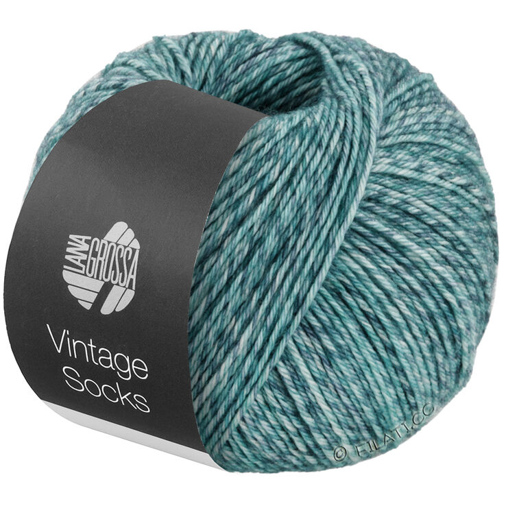 Lana Grossa Vintage Socks | 1003-menta mezcla/gris azul mezcla/jeans mezcla/octanaje mezcla