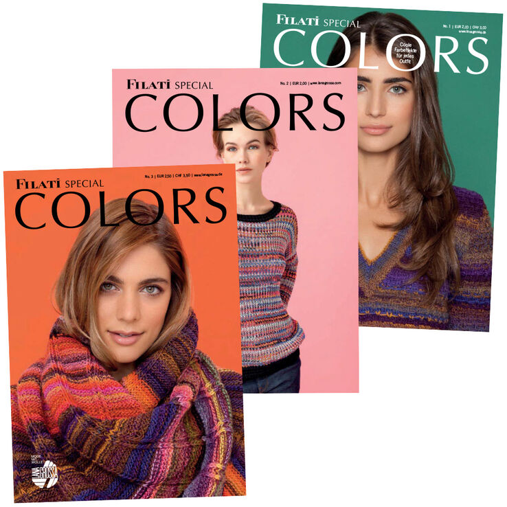 COLORS No. 1+2+3 (FR) - Revista + instrucciones en francés de Lana Grossa