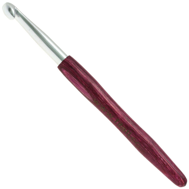 Lana Grossa Aguja de ganchillo aluminio con mango de diseño de madera Signal No. 8,0