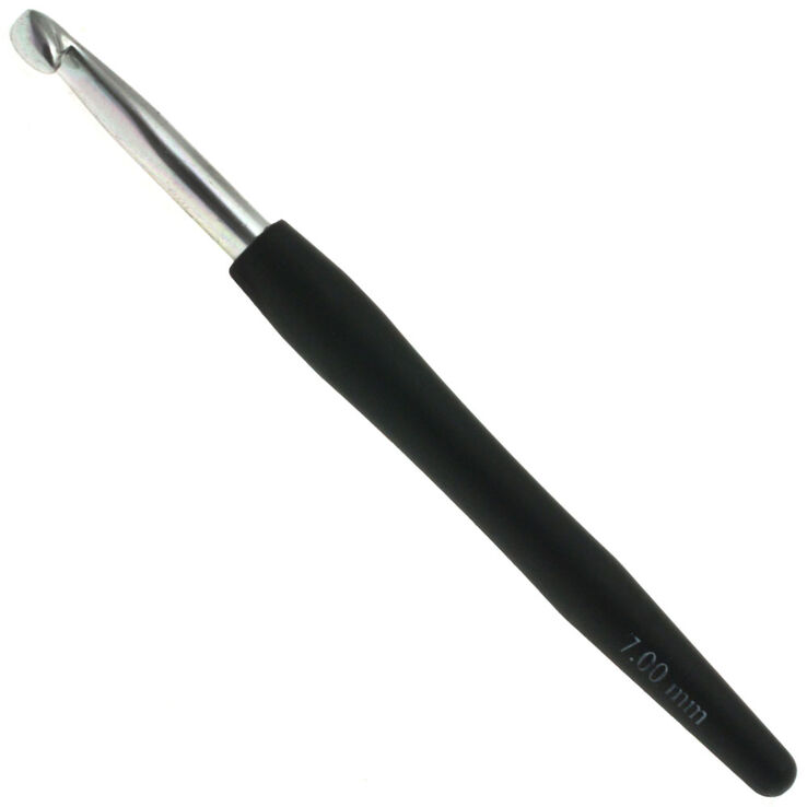 Lana Grossa Aguja de ganchillo con mango suave/aluminio No. 7,0