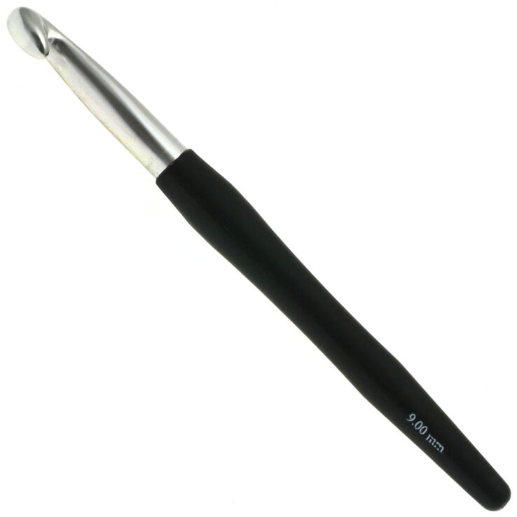 Lana Grossa Aguja de ganchillo con mango suave/aluminio No. 9,0