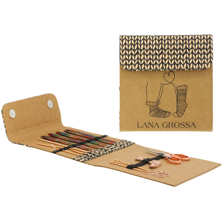 Lana Grossa Set de tejer calcetines Design madera Multicolor de Tanja Steinbach