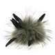 POMPON DE PIEL Finnraccoon con plumas | 756-caqui