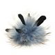POMPON DE PIEL Finnraccoon con plumas | 757-azul claro