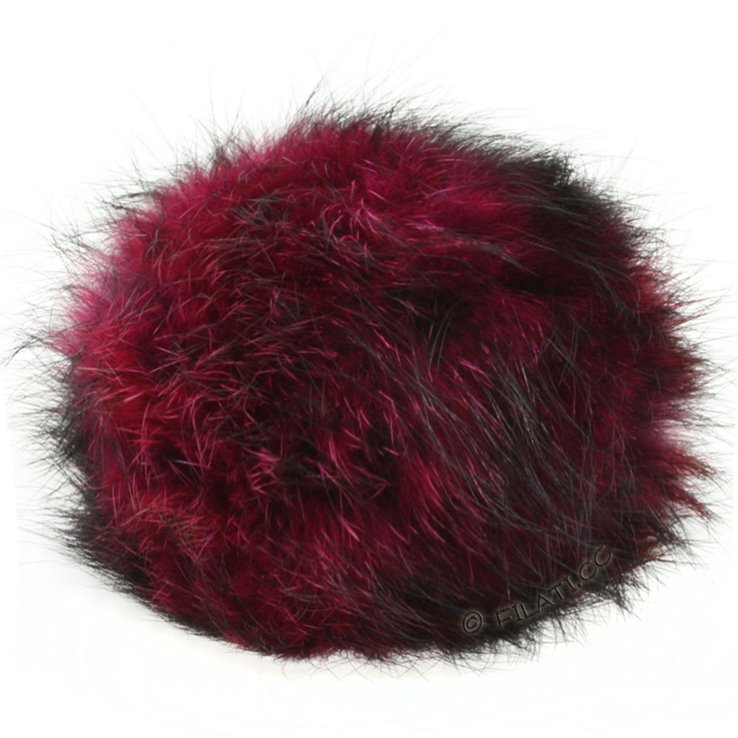 POMPON DE PIEL Zorro Bicolor | 301-rosa vívida/negro