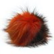 POMPON DE PIEL Zorro Bicolor | 305-naranja/negro
