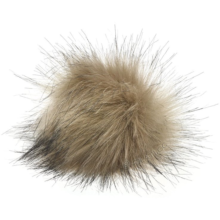 POMPON DE PIEL DE IMITACIÓN Pelo largo | 197-beige/negro