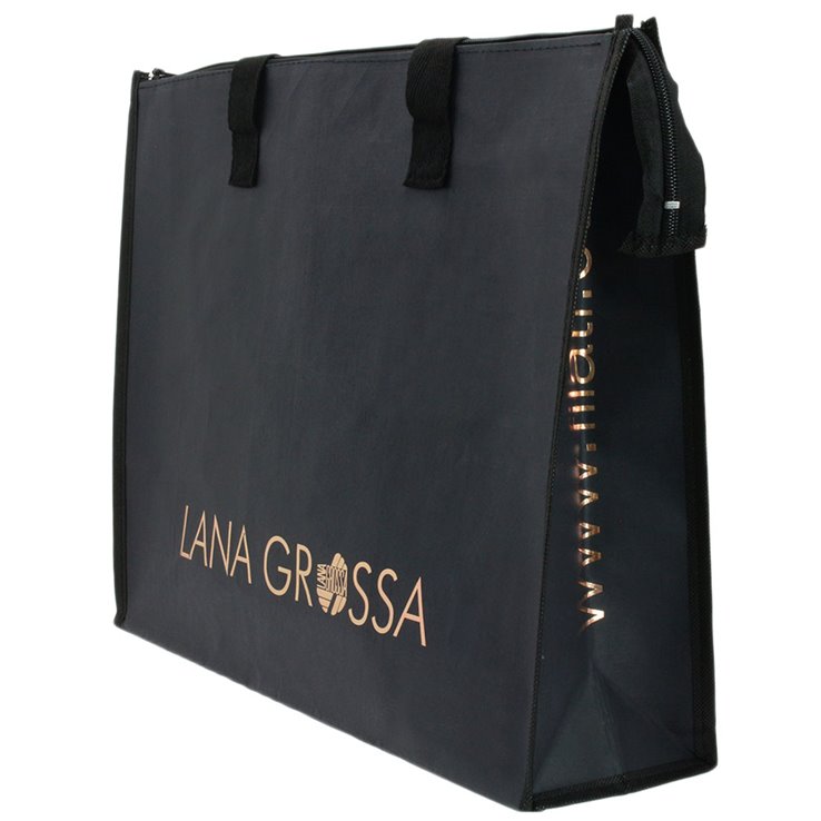 Bolso de compras Lana Grossa | 01-negro/oro rosa