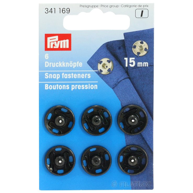 PRYM 341169/15mm | 01-negro