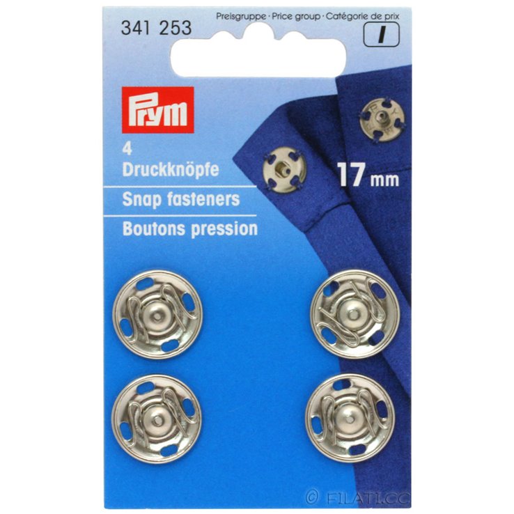 PRYM 341253/17mm | 01-plata