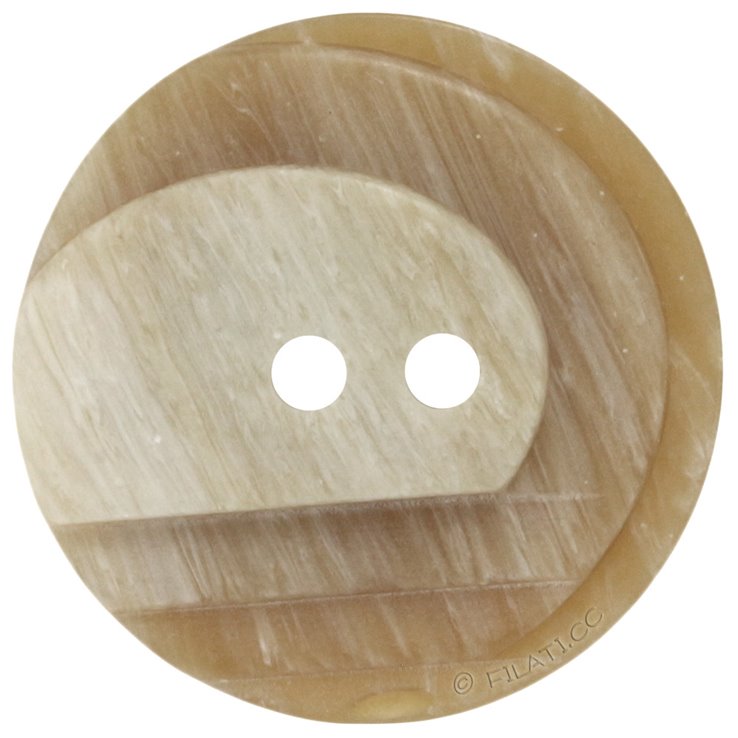Union Knopf Botón 2 agujeros 23mm | 16-beige marrón