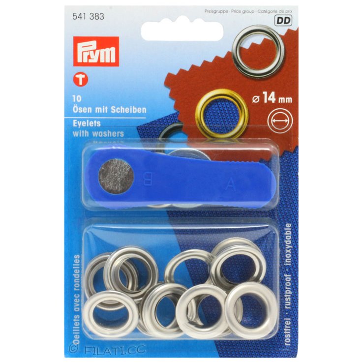 Ojetas con arandelas 541383/14mm | 383-plata