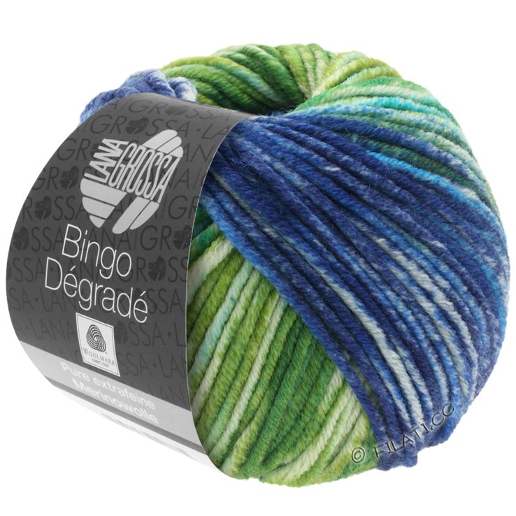 Lana Grossa BINGO Dégradé | 651-verde pálido/verde claro/jade/turquesa/azul delicada/azul claro/jeans azul