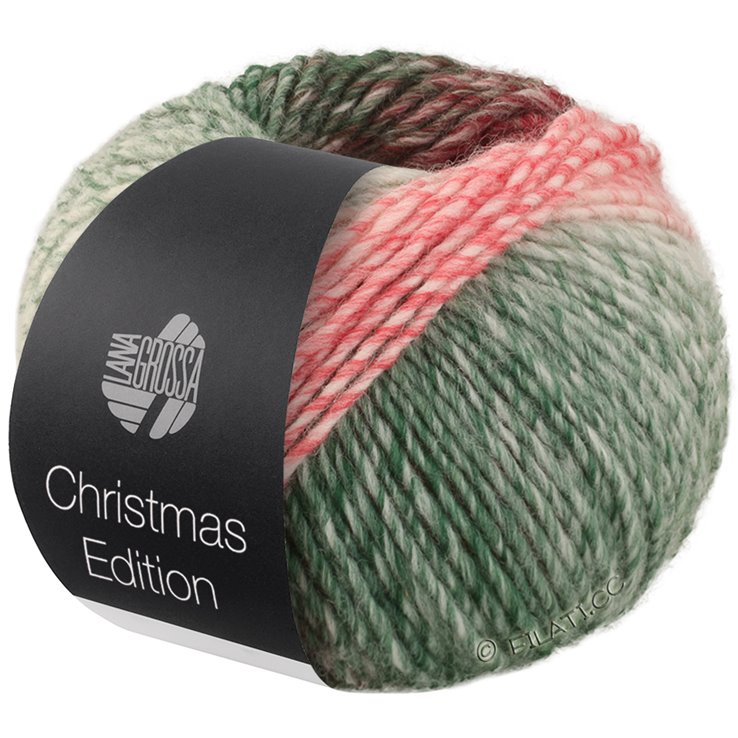 Lana Grossa CHRISTMAS EDITION BIG | 201-zarzamora/rojo oscuro/rojo/rojo claro/color crudo/verde blanco/verde oscuro/verde negro