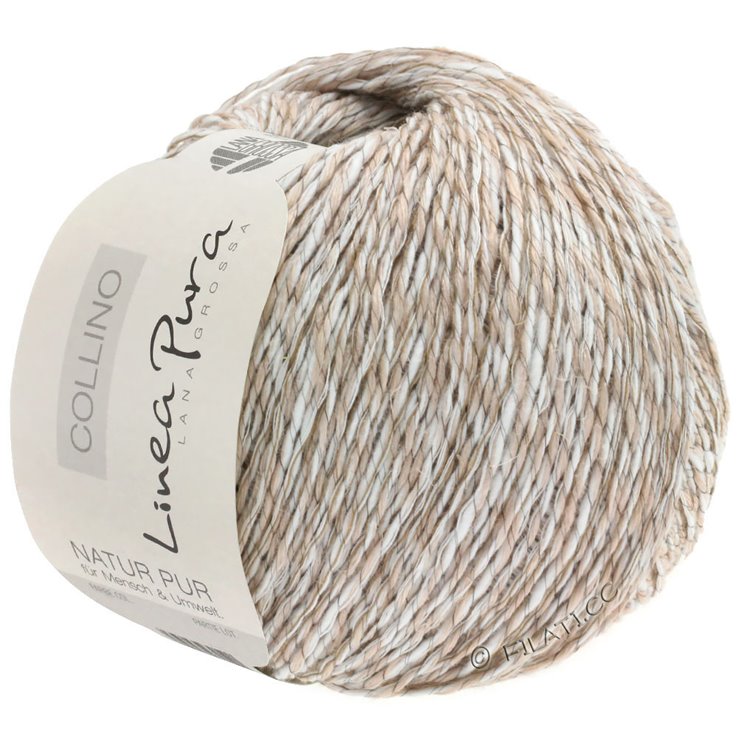 Lana Grossa COLLINO (Linea Pura) | 01-blanco/beige/marrón claro