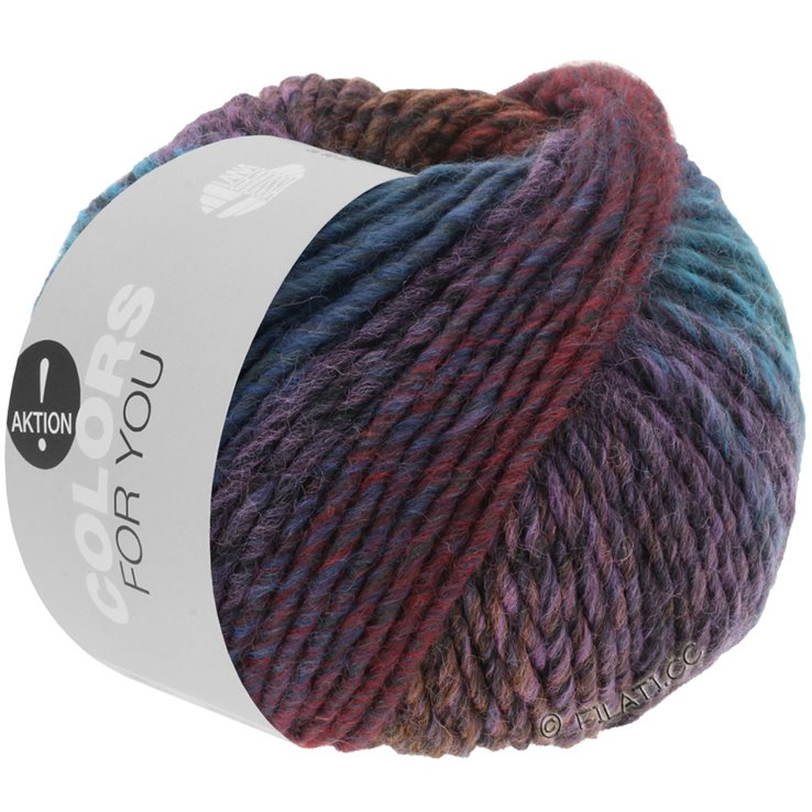 Lana Grossa COLORS FOR YOU | 137-violeta antigua/gris oscuro/naranja/rojo oscuro/azul octanaje/octanaje oscuro/octanaje claro/lila/rosa vieja