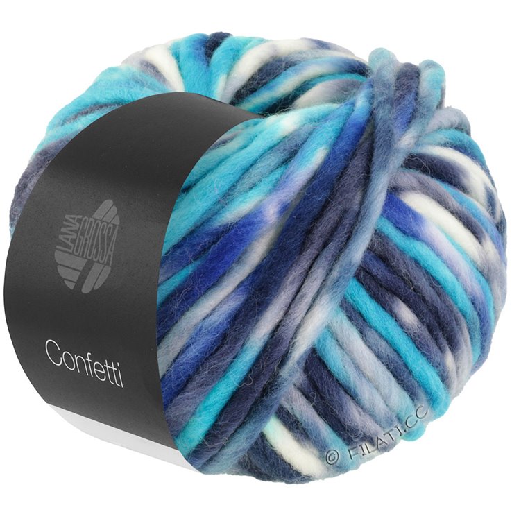 Lana Grossa CONFETTI Print | 01-turquesa/marino/azul noche/jeans/blanco