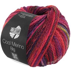 Lana Grossa COOL MERINO Big Color | 401-rojo negro/violeta/rosa vívida/fucsia/rojo/verde amarillento