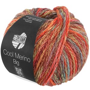 Lana Grossa COOL MERINO Big Color | 402-gris verde/rojo/amarillo/menta/marrón/palo de rosa