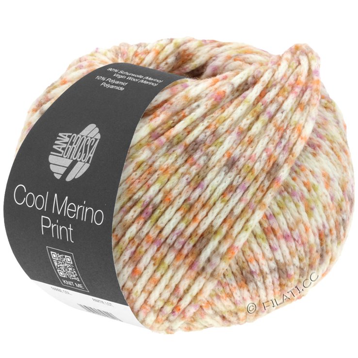 Lana Grossa COOL MERINO Print | 106-lila/naranja/color crudo/mostaza