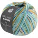 Lana Grossa COOL WOOL 4 SOCKS PRINT III | 7205-turquesa/verde opalo/amarillo naranja/blanco/azul claro/azul cobalto