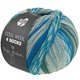 Lana Grossa COOL WOOL 4 SOCKS PRINT III | 7212-gris claro/azul/turquesa/blanco/menta/octanaje