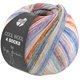 Lana Grossa COOL WOOL 4 SOCKS PRINT | 7763-color crudo/turquesa/azul claro/gris azul/amarillo/naranja/purpura/rojo tomate/aciano/herrumbre