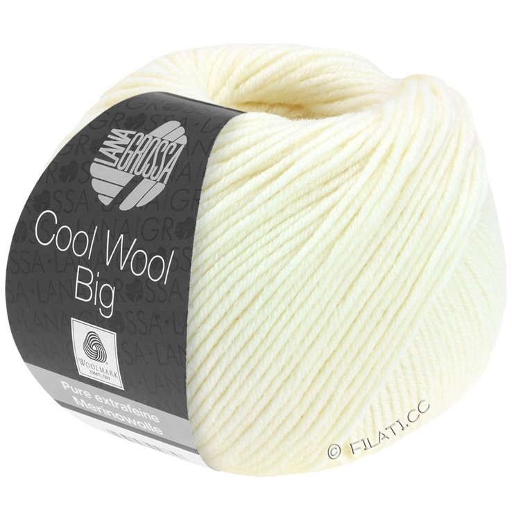 Lana Grossa COOL WOOL Big Uni/Melange | 0601-color crudo