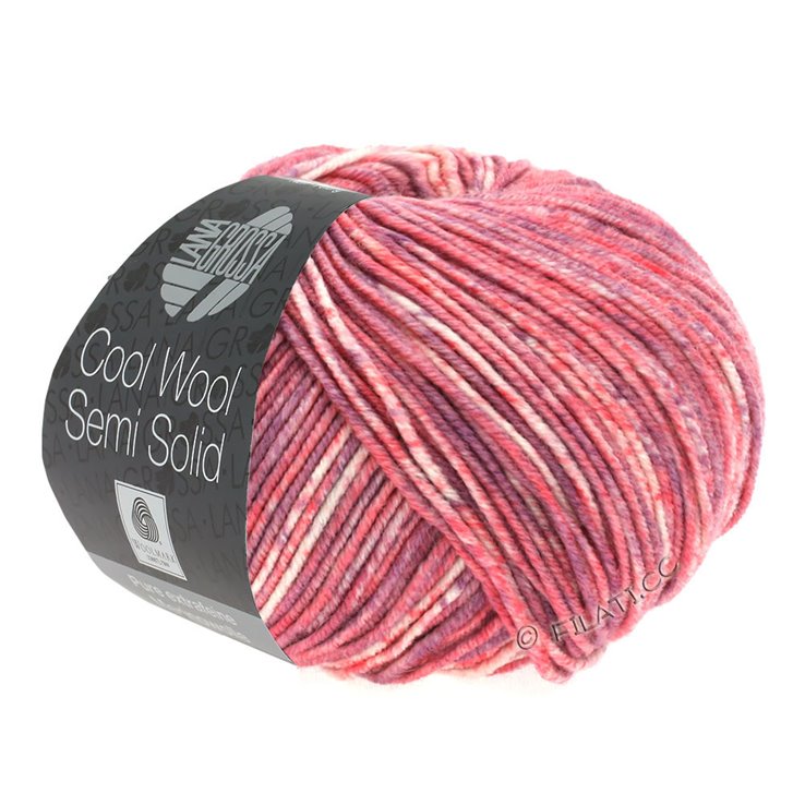 Lana Grossa COOL WOOL Semi Solid | 6502-salmón/violeta antigua/color crudo mezcla