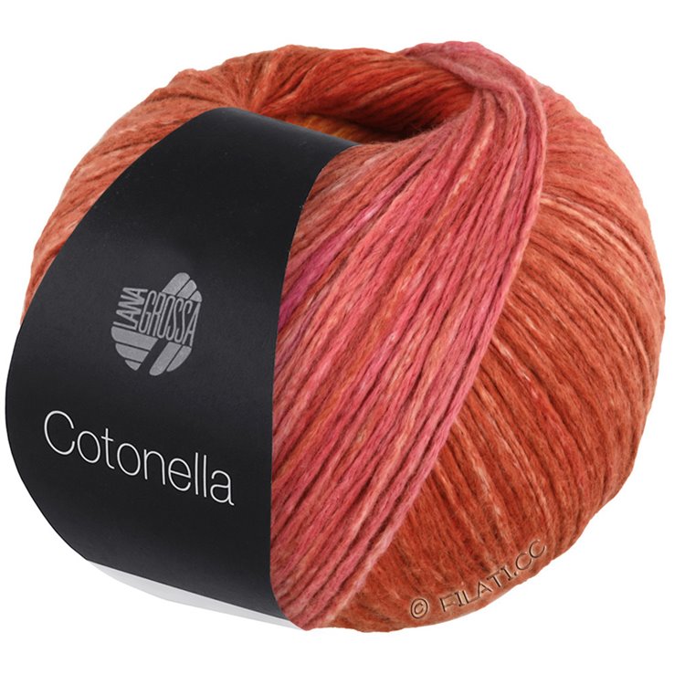 Lana Grossa COTONELLA | 04-vino tinto/naranja/rojo/rojo fuego/terracota/rojo ladrillo/rosa vívida/purpura