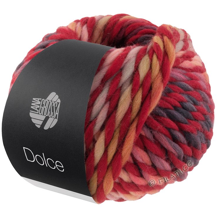 Lana Grossa DOLCE | 03-vino tinto/rojo claro/gris rojo/antracita