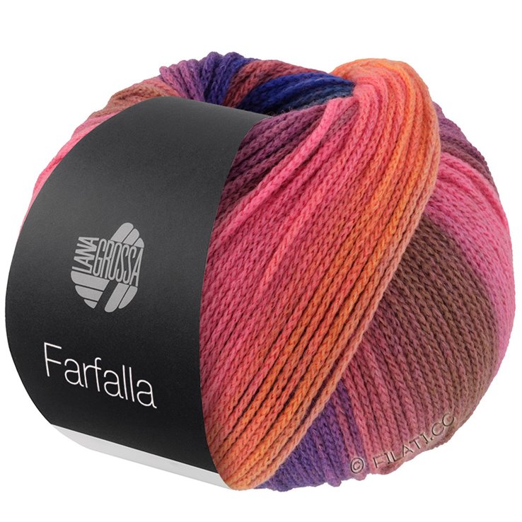 Lana Grossa FARFALLA | 01-rosa vieja/gris rosa/gris/zarzamora/naranja/herrumbre/verde/verde oscuro/gris beige/camello/azul