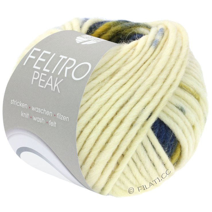 Lana Grossa FELTRO Peak | 1411-color crudo/gris azul/marino/oliva