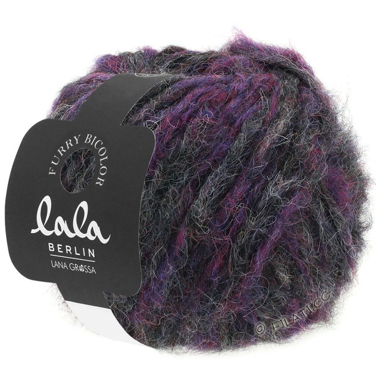 Lana Grossa FURRY Bicolor (lala BERLIN) | 101-zarzamora/berenjena/antracita