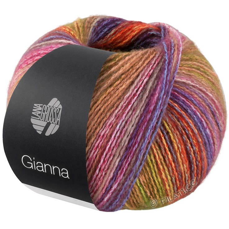 Lana Grossa GIANNA | 02-gris azul/naranja/amarillo/verde/rojo/violeta/octanaje