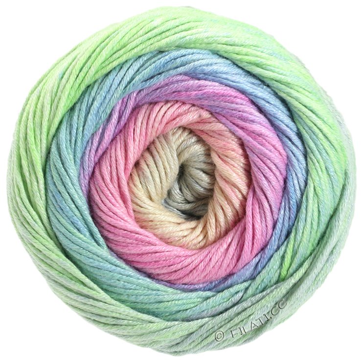 Lana Grossa GOMITOLO ALOHA | 301-rosa/melocotón/verde claro/azul claro/gris claro/lila