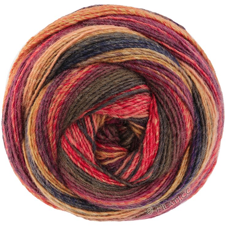 Lana Grossa GOMITOLO ARTE | 1014-borgoña/camello/salmón/rojo/gris marrón/moca/zarzamora/vino tinto