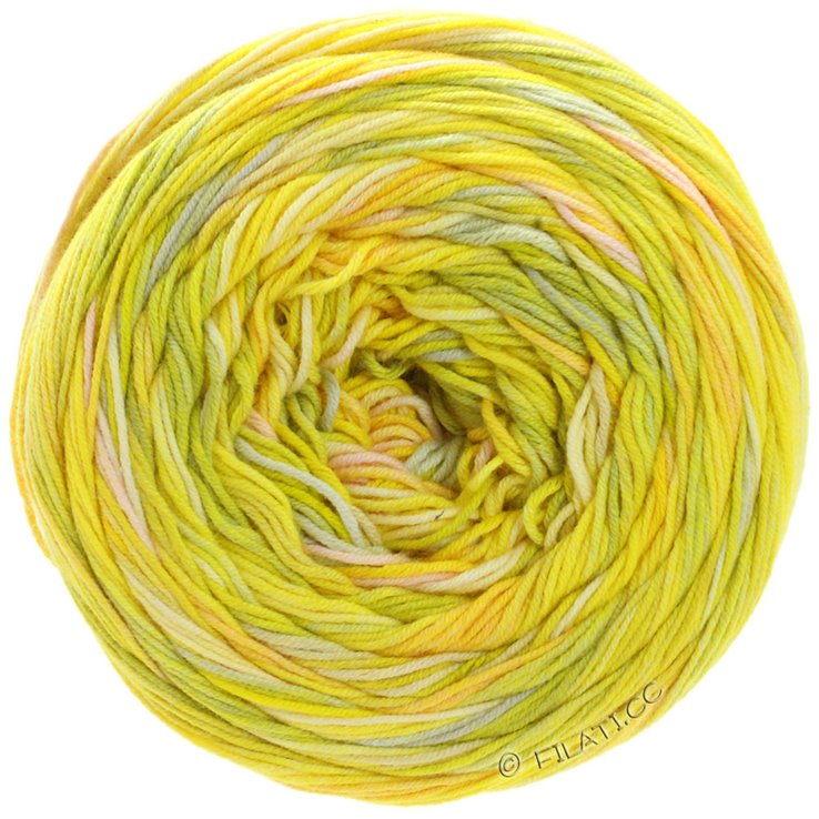 Lana Grossa GOMITOLO DENIM GRAFFITI | 351-amarillo/pistacho/salmón/rosa/gris claro